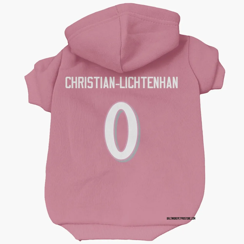 Baltimore Ravens Gerad Christian-Lichtenhan Pink Pet Hoodie for Dog & Cat