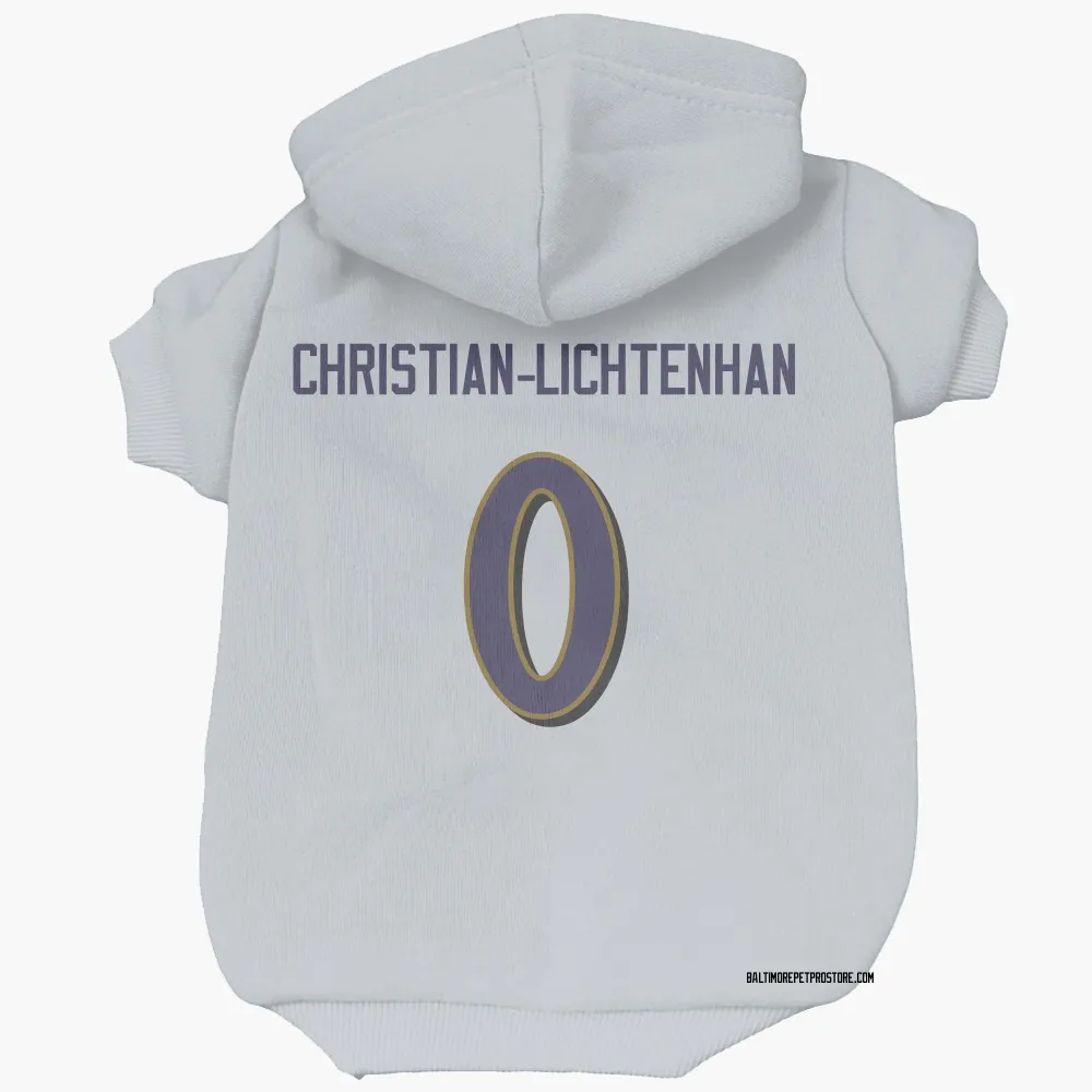 Baltimore Ravens Gerad Christian-Lichtenhan White Pet Hoodie for Dog & Cat