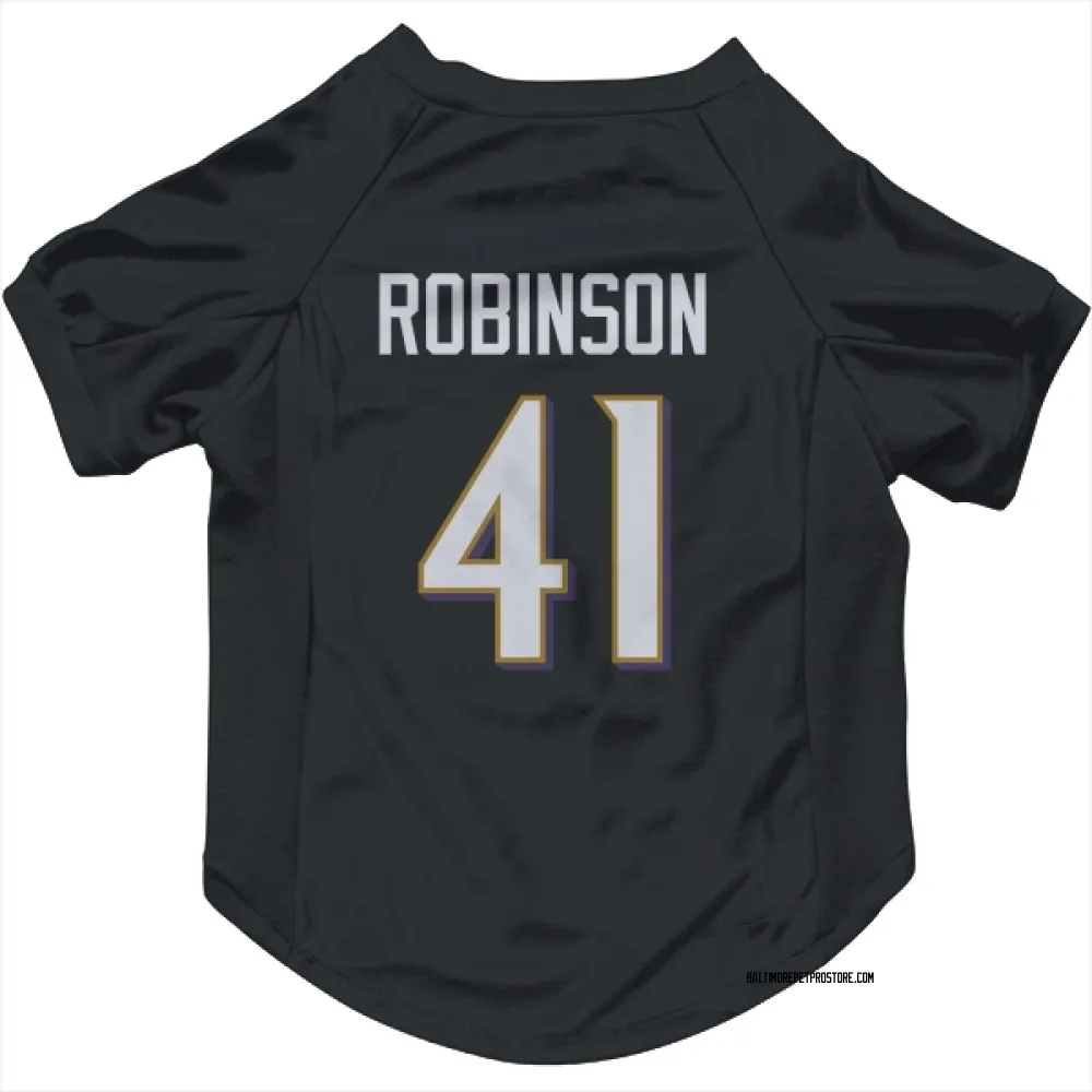 Baltimore Ravens Jahquez Robinson Black Pet Jersey for Dog & Cat