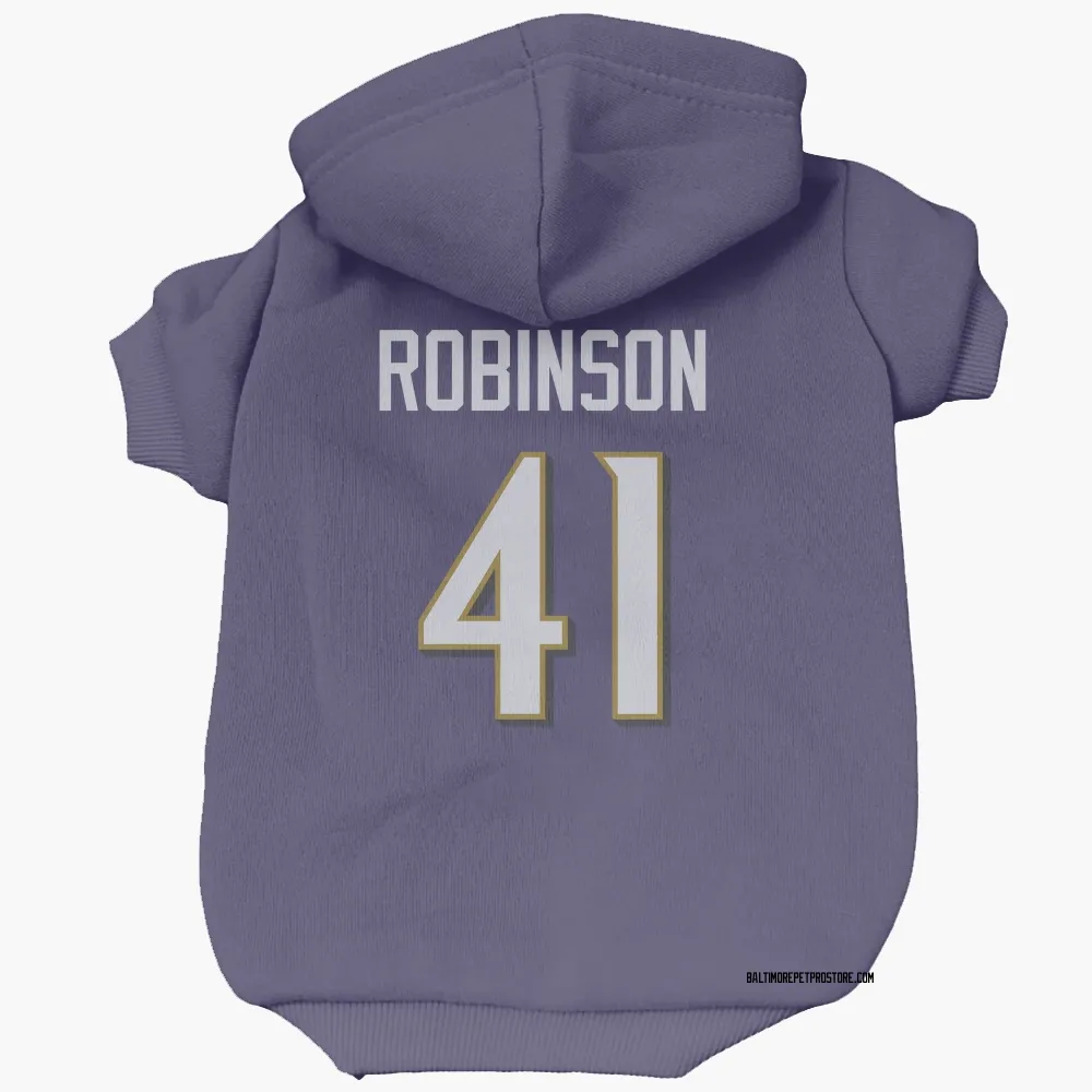 Baltimore Ravens Jahquez Robinson Purple Pet Hoodie for Dog & Cat
