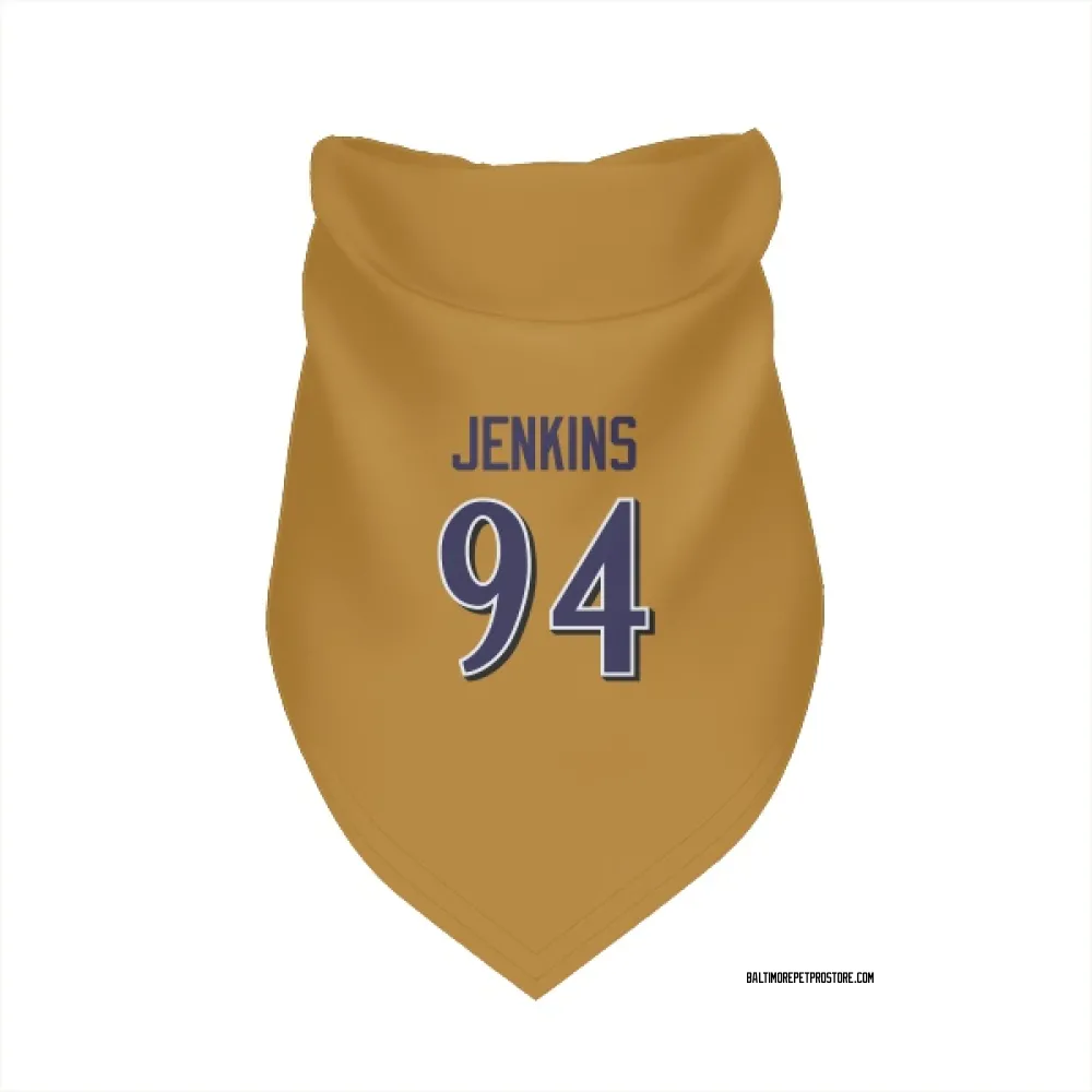 Baltimore Ravens John Jenkins Gold Pet Bandana for Dog & Cat