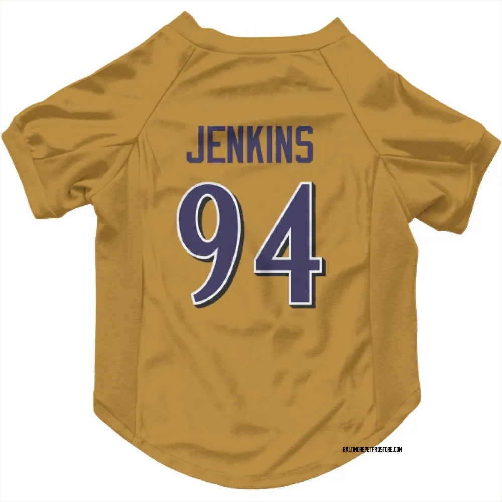 Baltimore Ravens John Jenkins Gold Pet Jersey for Dog & Cat
