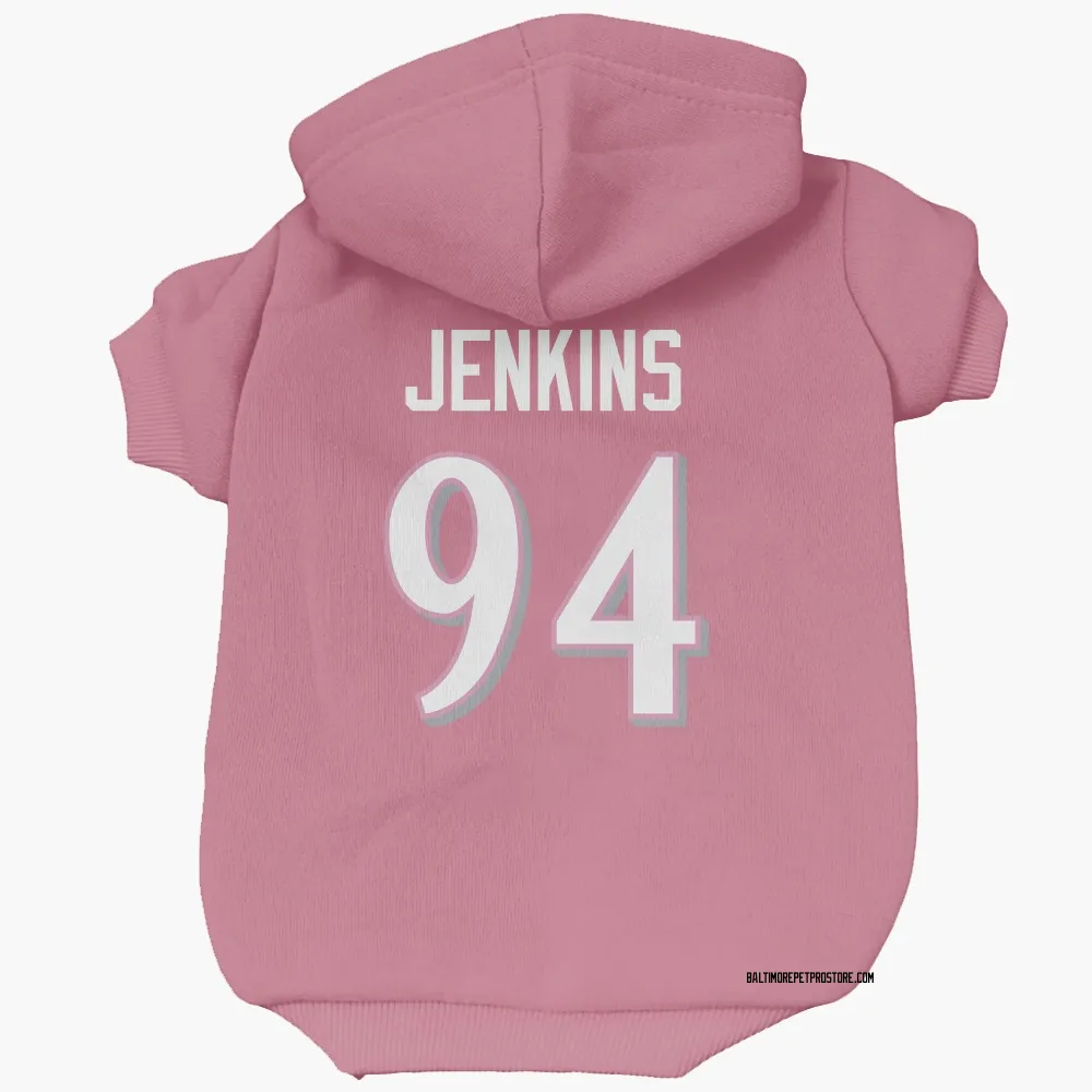 Baltimore Ravens John Jenkins Pink Pet Hoodie for Dog & Cat