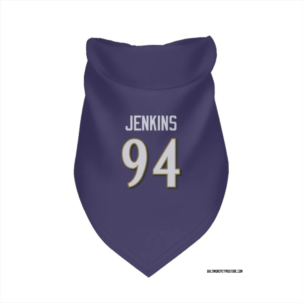 Baltimore Ravens John Jenkins Purple Pet Bandana for Dog & Cat