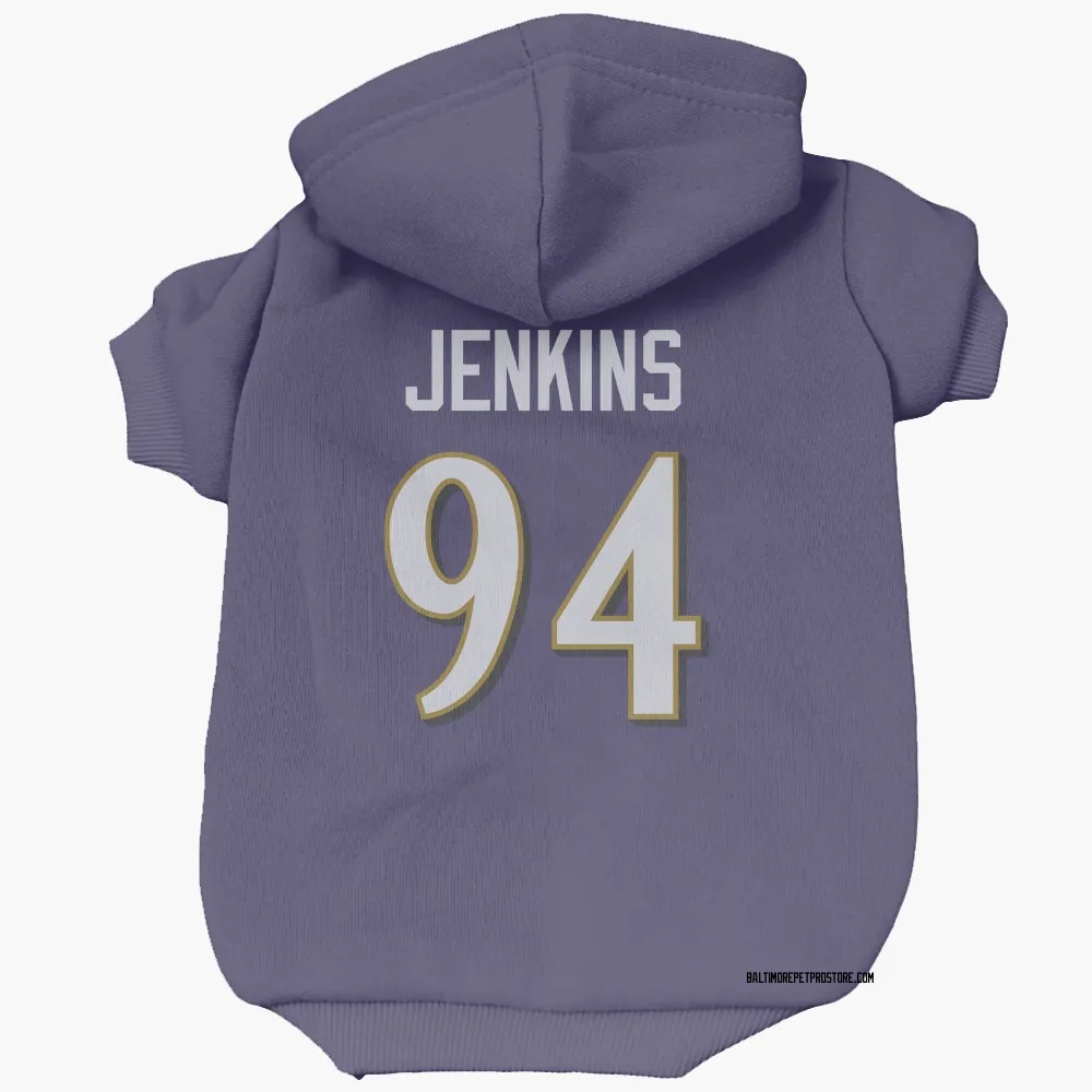 Baltimore Ravens John Jenkins Purple Pet Hoodie for Dog & Cat