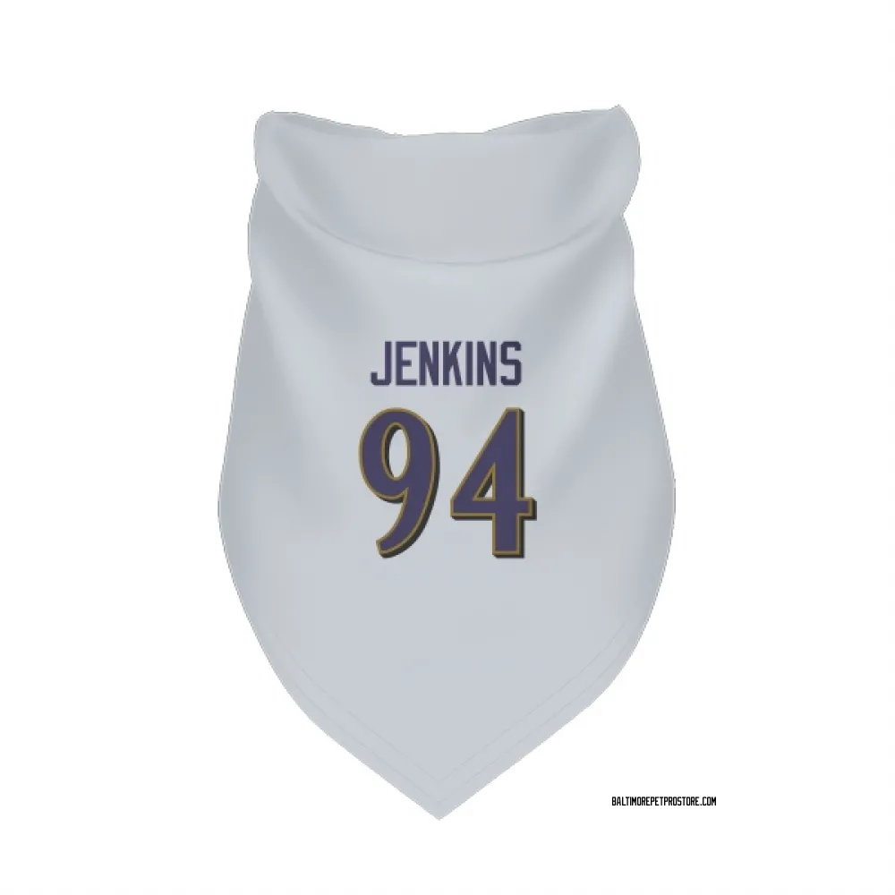 Baltimore Ravens John Jenkins White Pet Bandana for Dog & Cat