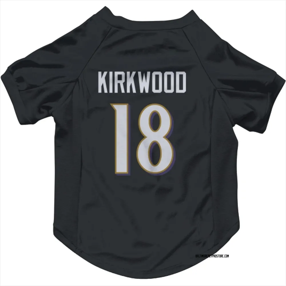 Baltimore Ravens Keith Kirkwood Black Pet Jersey for Dog & Cat