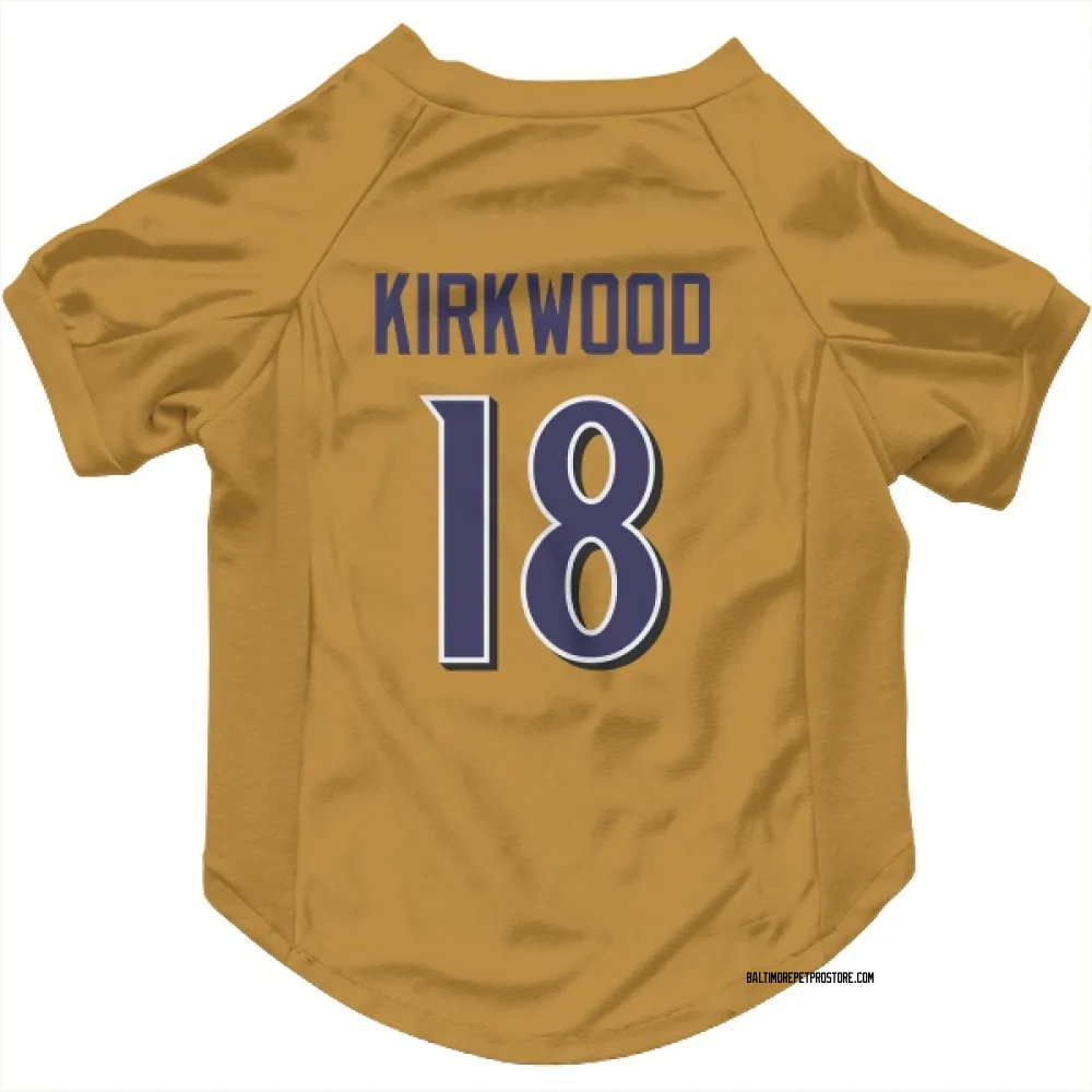 Baltimore Ravens Keith Kirkwood Gold Pet Jersey for Dog & Cat
