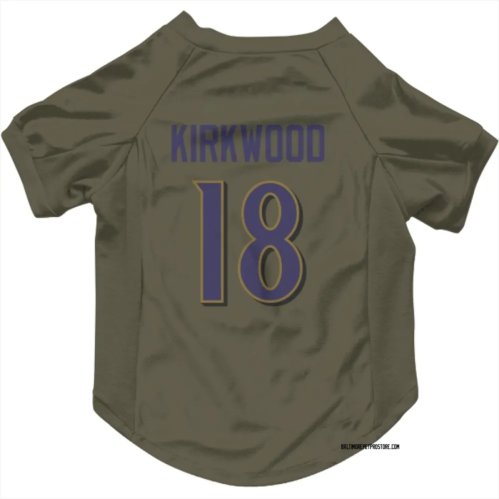 Baltimore Ravens Keith Kirkwood Olive Pet Jersey for Dog & Cat