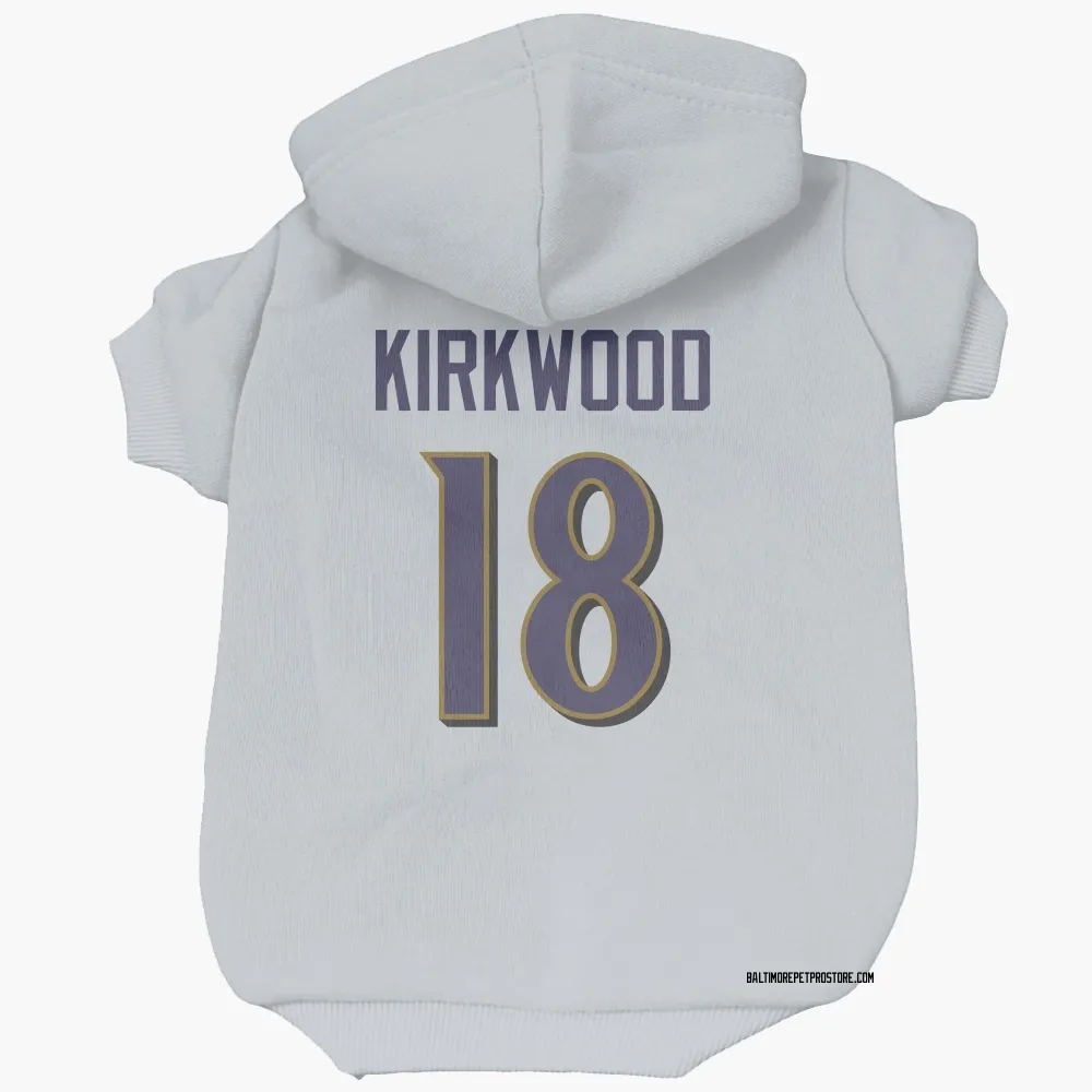 Baltimore Ravens Keith Kirkwood White Pet Hoodie for Dog & Cat