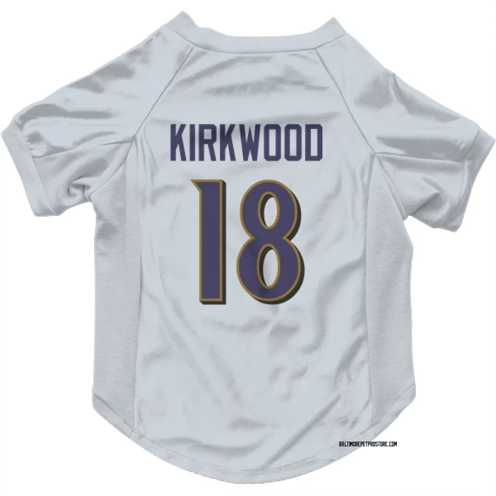 Baltimore Ravens Keith Kirkwood White Pet Jersey for Dog & Cat