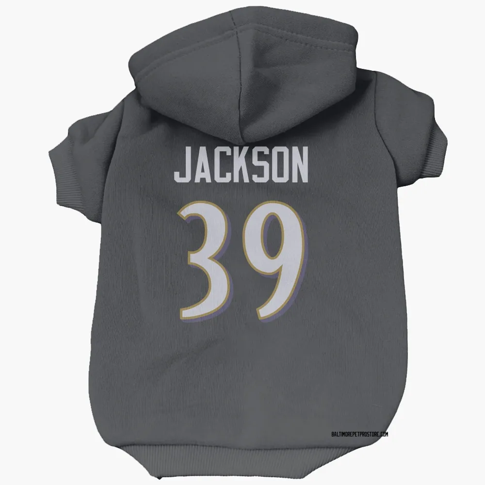 Baltimore Ravens Keondre Jackson Black Pet Hoodie for Dog & Cat
