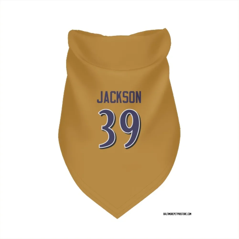 Baltimore Ravens Keondre Jackson Gold Pet Bandana for Dog & Cat