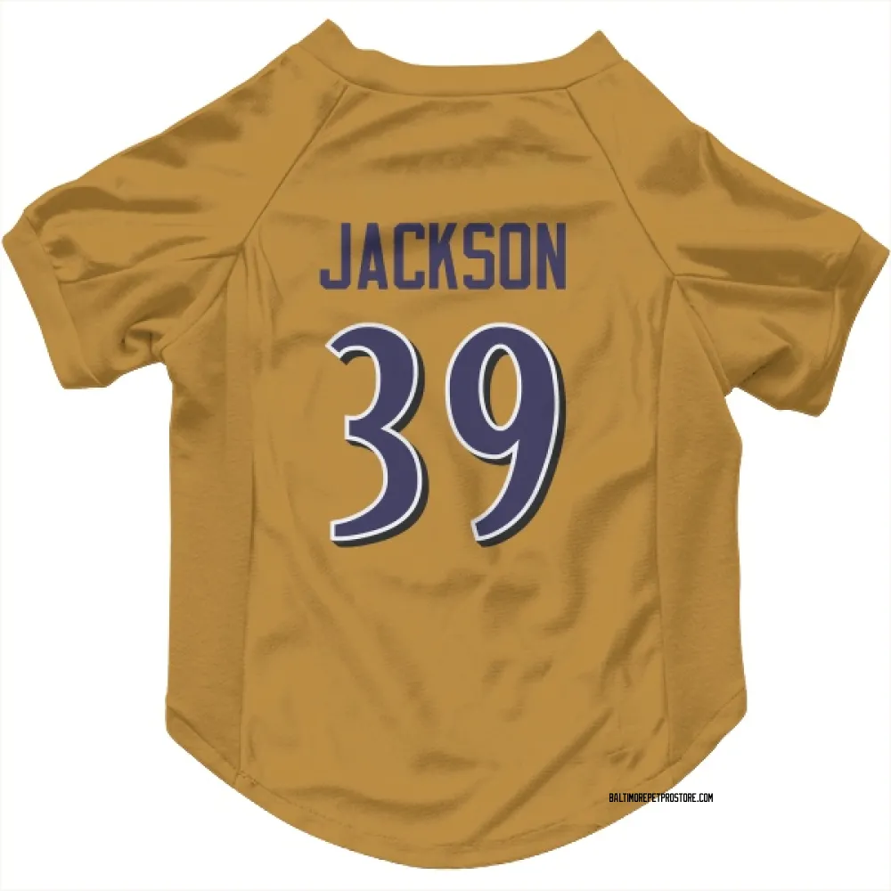 Baltimore Ravens Keondre Jackson Gold Pet Jersey for Dog & Cat