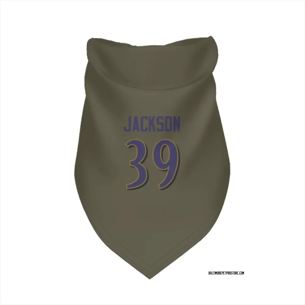 Baltimore Ravens Keondre Jackson Olive Pet Bandana for Dog & Cat