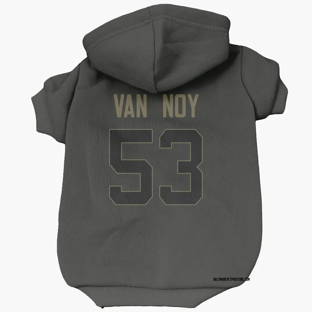 Baltimore Ravens Kyle Van Noy Black Service Pet Hoodie for Dog & Cat