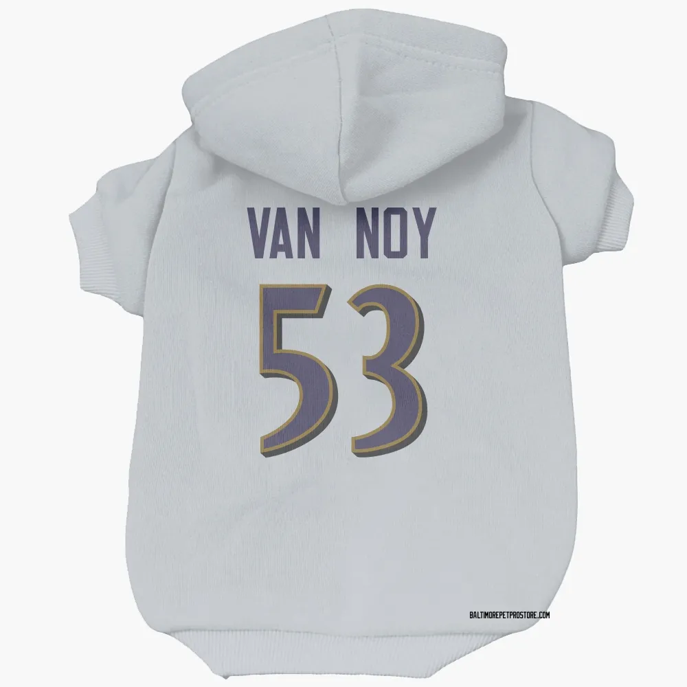 Baltimore Ravens Kyle Van Noy White Pet Hoodie for Dog & Cat