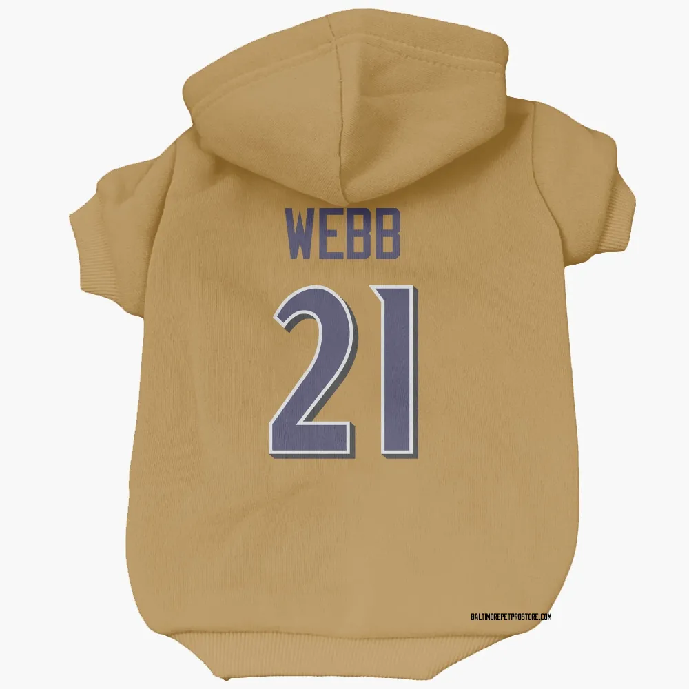Baltimore Ravens Lardarius Webb Gold Pet Hoodie for Dog & Cat