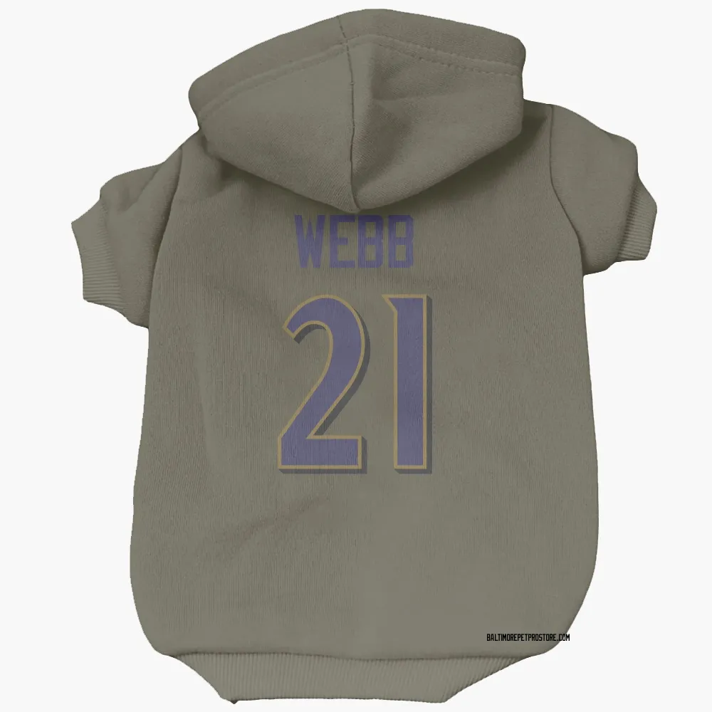 Baltimore Ravens Lardarius Webb Olive Pet Hoodie for Dog & Cat