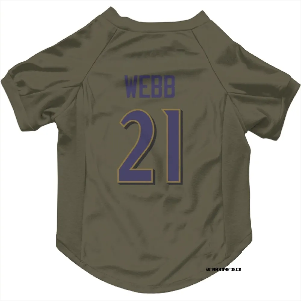 Baltimore Ravens Lardarius Webb Olive Pet Jersey for Dog & Cat