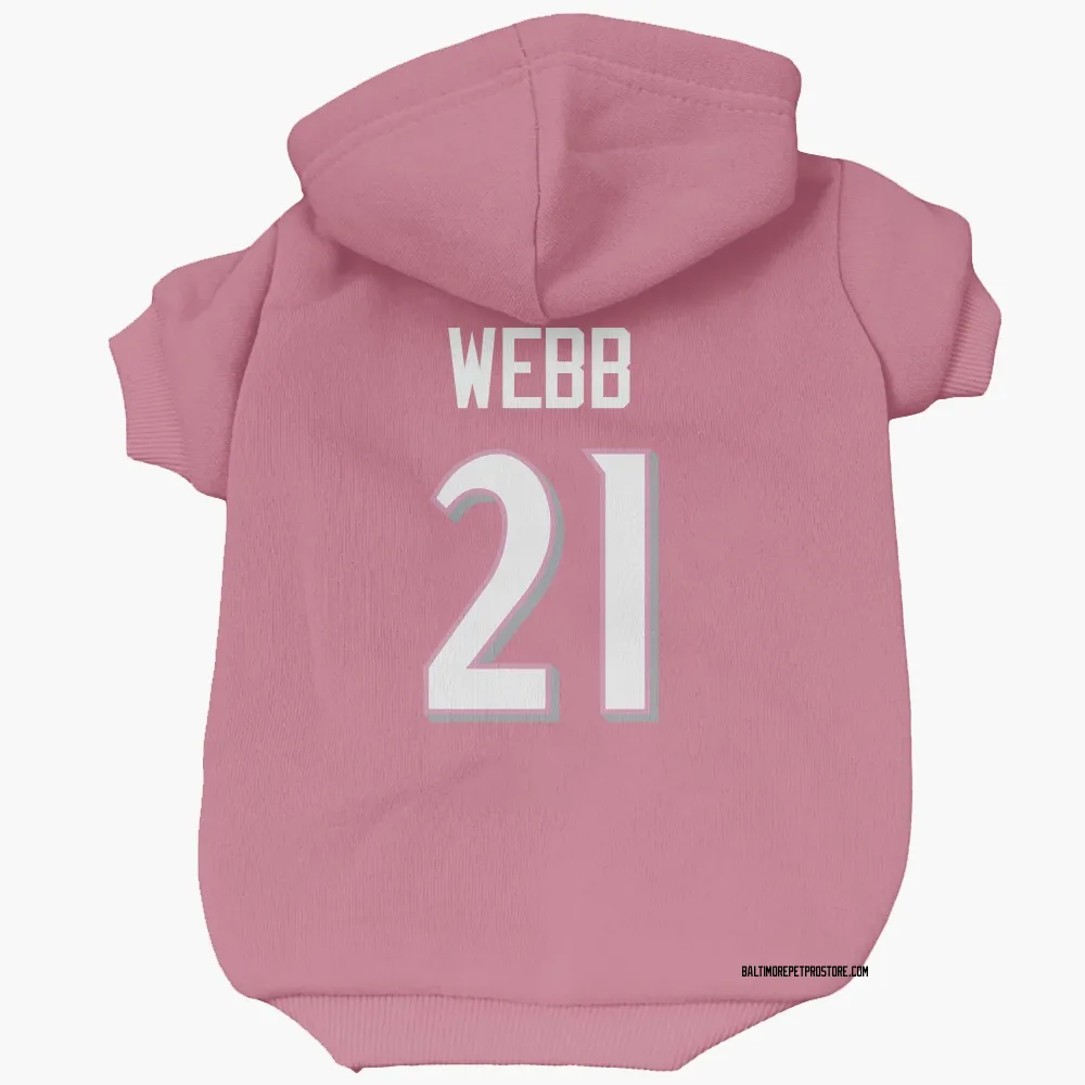 Baltimore Ravens Lardarius Webb Pink Pet Hoodie for Dog & Cat