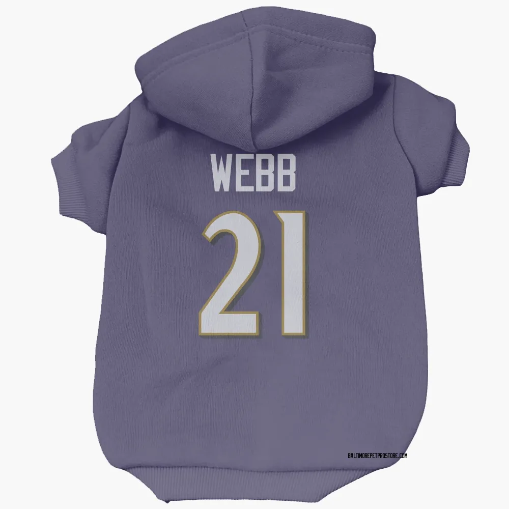 Baltimore Ravens Lardarius Webb Purple Pet Hoodie for Dog & Cat
