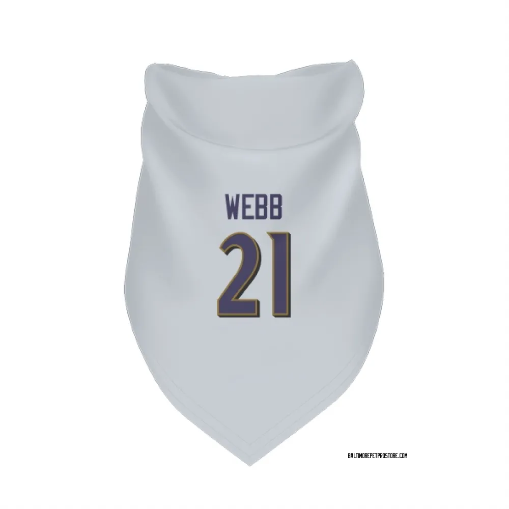 Baltimore Ravens Lardarius Webb White Pet Bandana for Dog & Cat