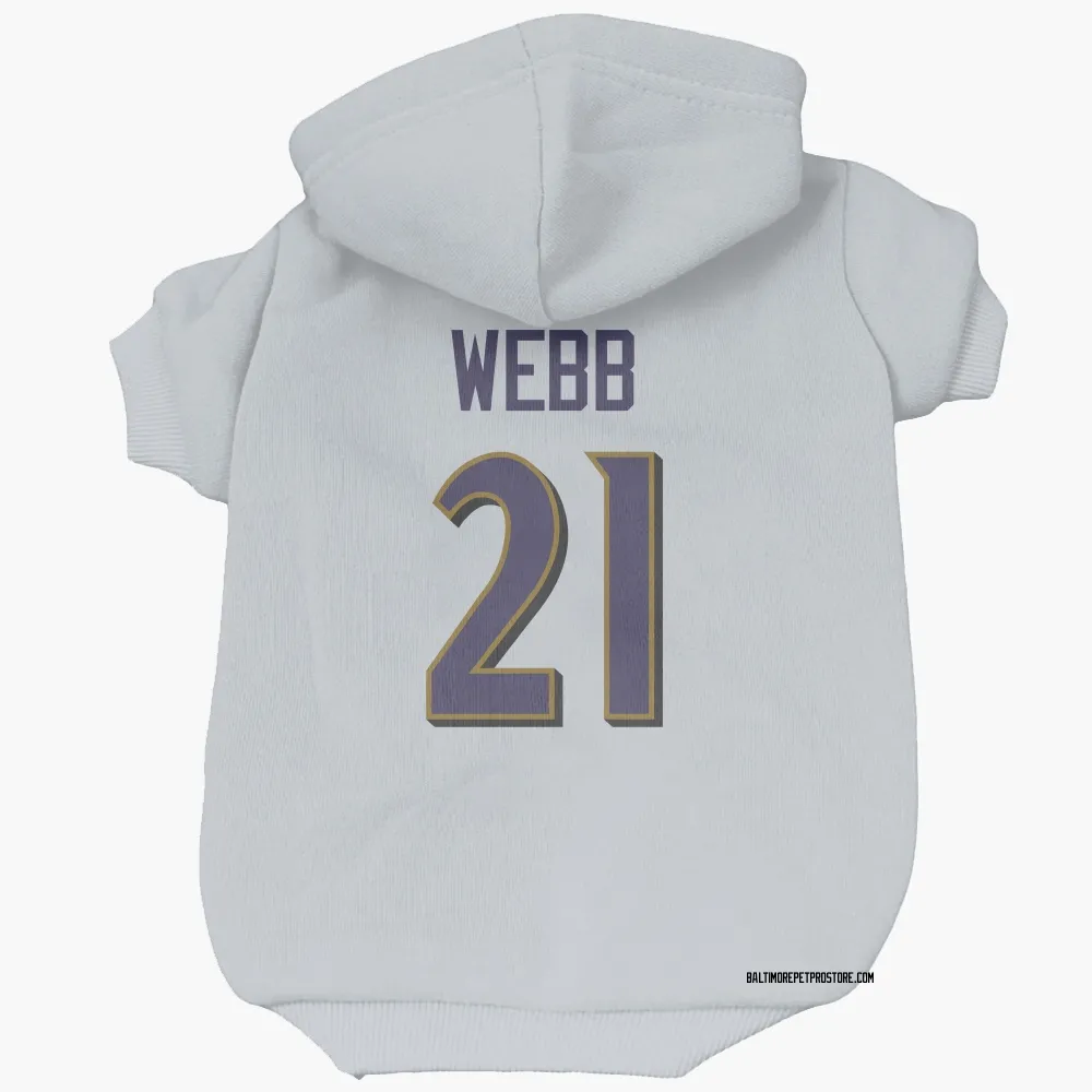 Baltimore Ravens Lardarius Webb White Pet Hoodie for Dog & Cat