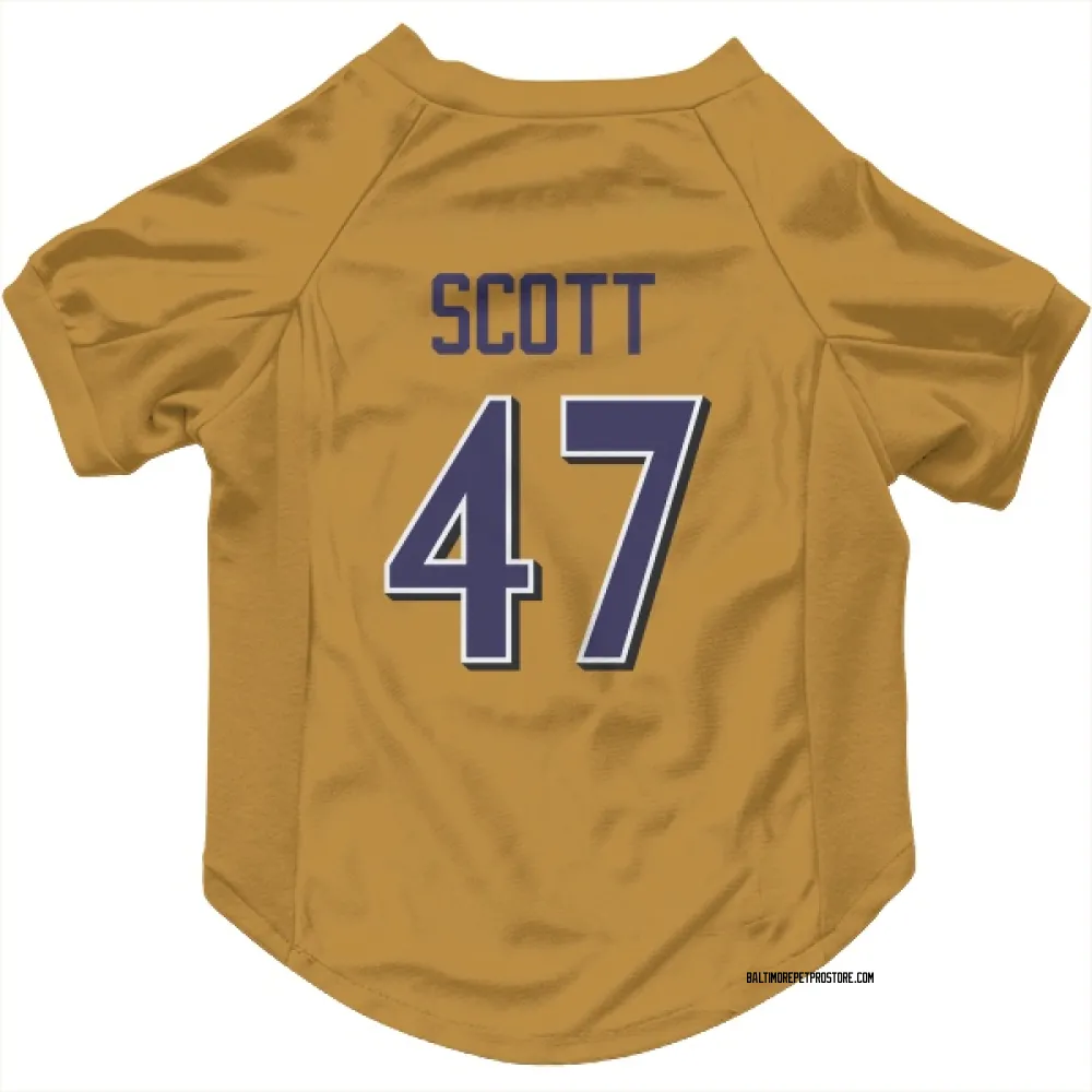 Baltimore Ravens Lucas Scott Gold Pet Jersey for Dog & Cat