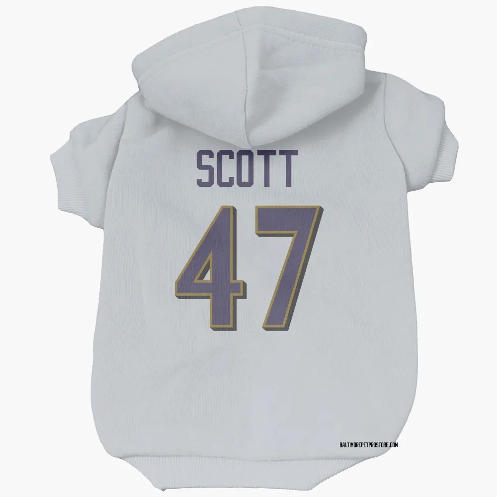 Baltimore Ravens Lucas Scott White Pet Hoodie for Dog & Cat
