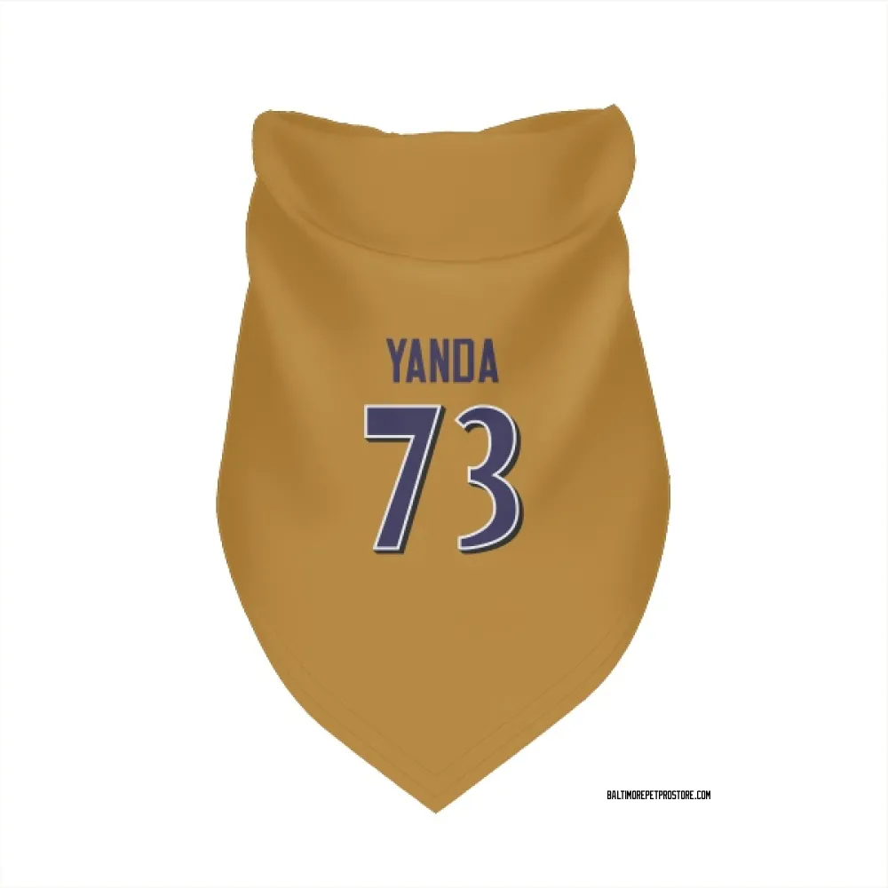 Baltimore Ravens Marshal Yanda Gold Pet Bandana for Dog & Cat