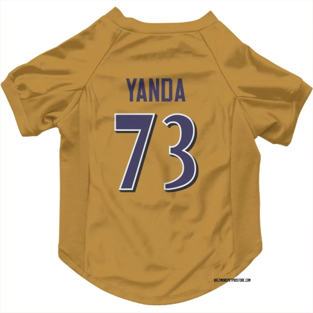 Baltimore Ravens Marshal Yanda Gold Pet Jersey for Dog & Cat