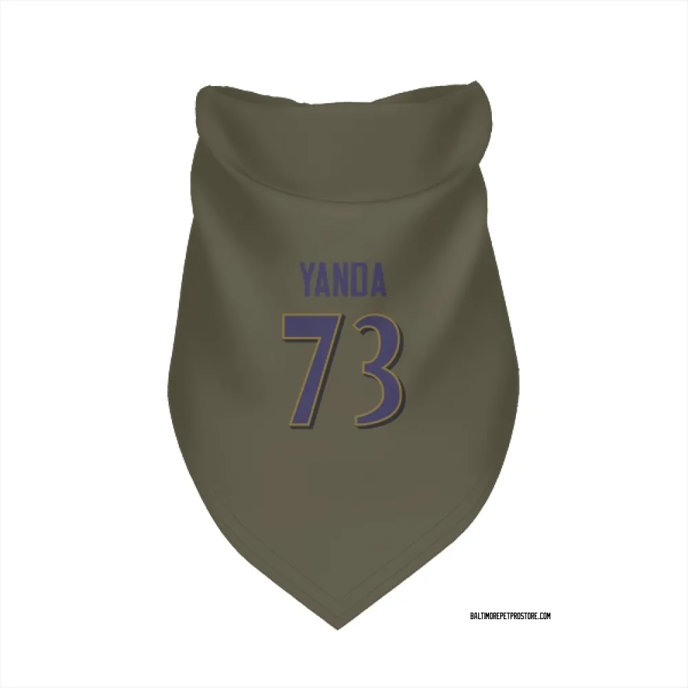 Baltimore Ravens Marshal Yanda Olive Pet Bandana for Dog & Cat