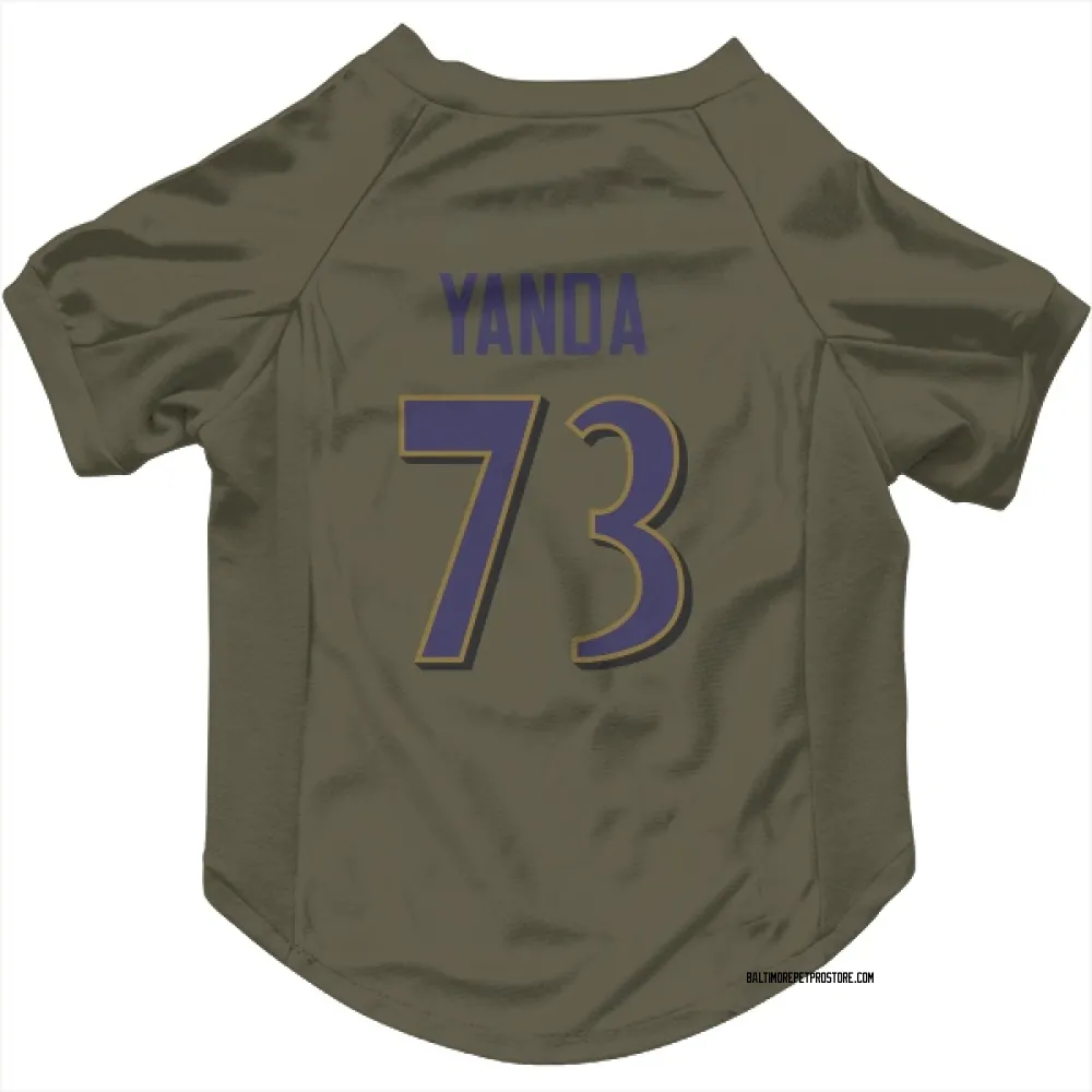 Baltimore Ravens Marshal Yanda Olive Pet Jersey for Dog & Cat