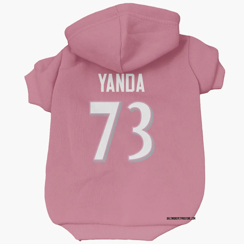 Baltimore Ravens Marshal Yanda Pink Pet Hoodie for Dog & Cat