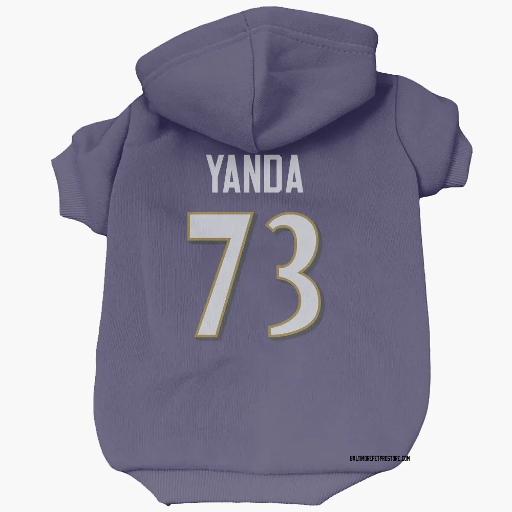 Baltimore Ravens Marshal Yanda Purple Pet Hoodie for Dog & Cat