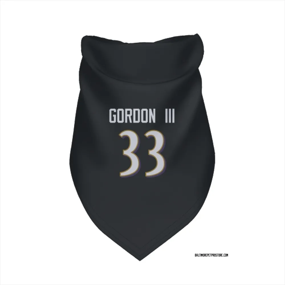 Baltimore Ravens Melvin Gordon III Black Pet Bandana for Dog & Cat