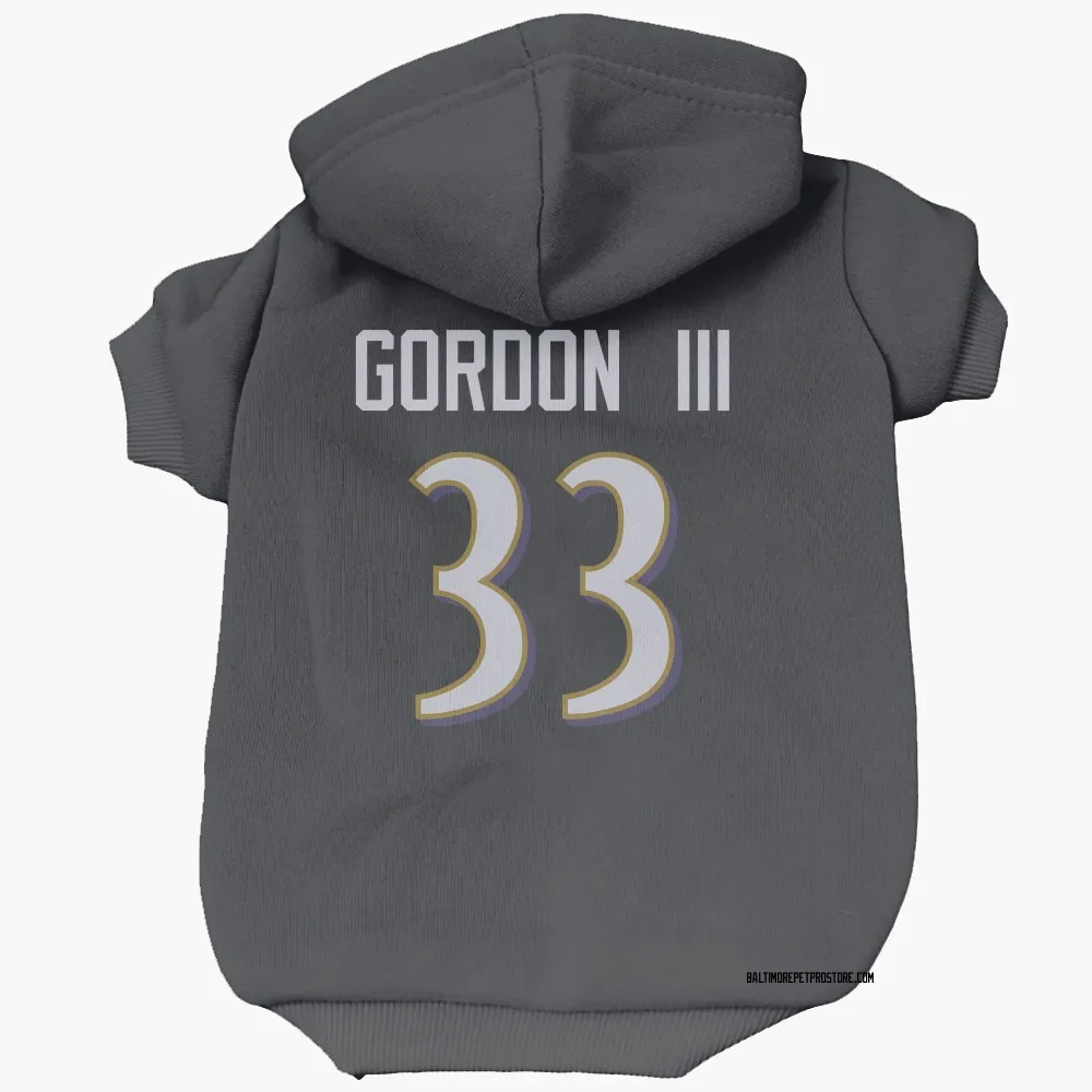 Baltimore Ravens Melvin Gordon III Black Pet Hoodie for Dog & Cat