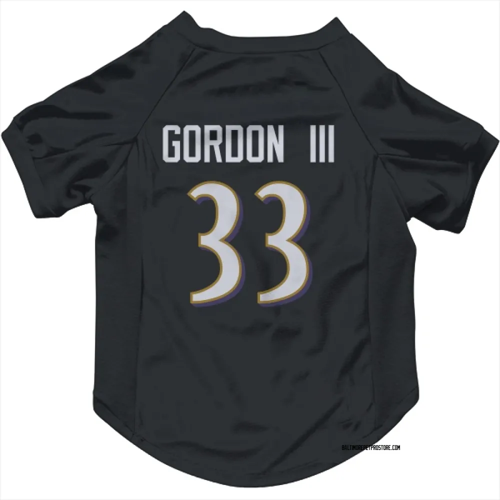 Baltimore Ravens Melvin Gordon III Black Pet Jersey for Dog & Cat