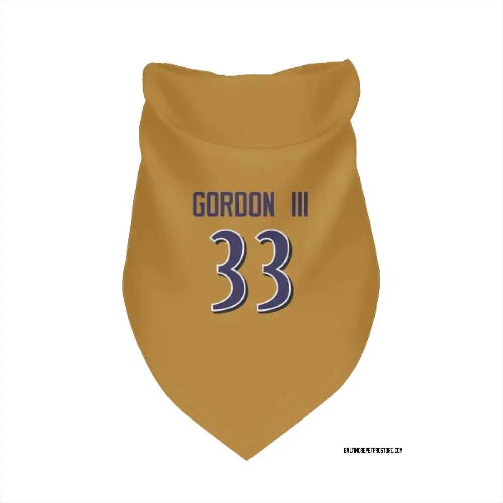 Baltimore Ravens Melvin Gordon III Gold Pet Bandana for Dog & Cat