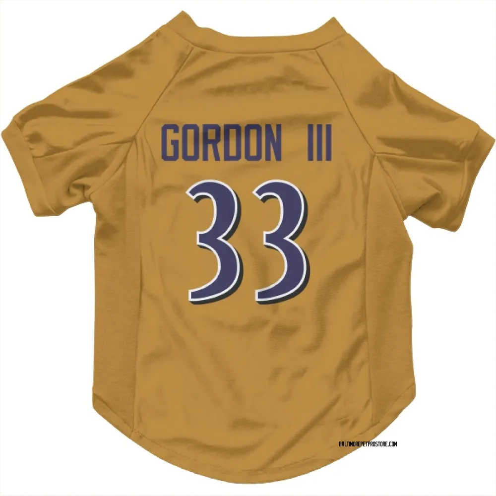 Baltimore Ravens Melvin Gordon III Gold Pet Jersey for Dog & Cat