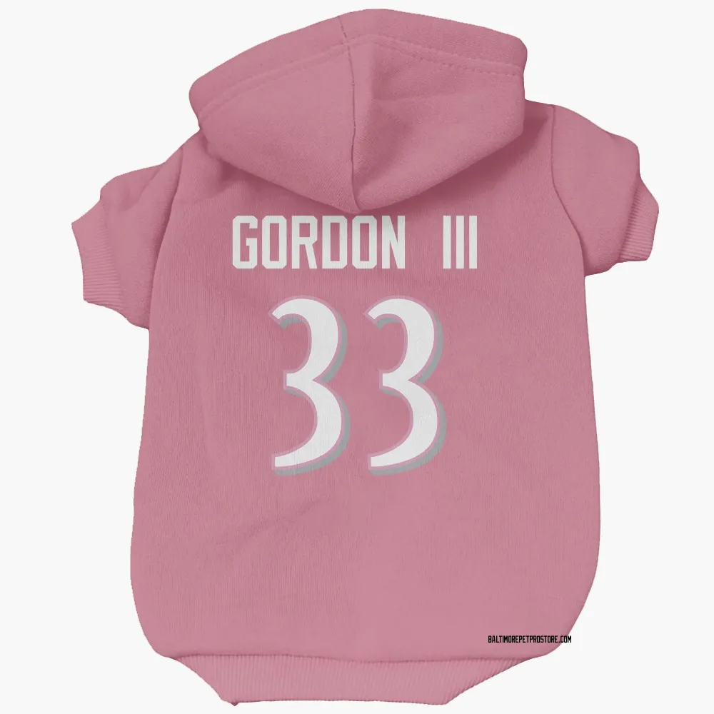Baltimore Ravens Melvin Gordon III Pink Pet Hoodie for Dog & Cat