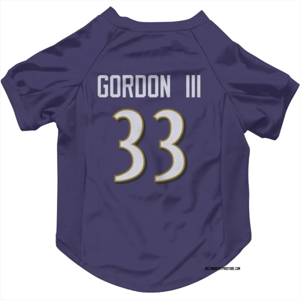 Baltimore Ravens Melvin Gordon III Purple Pet Jersey for Dog & Cat