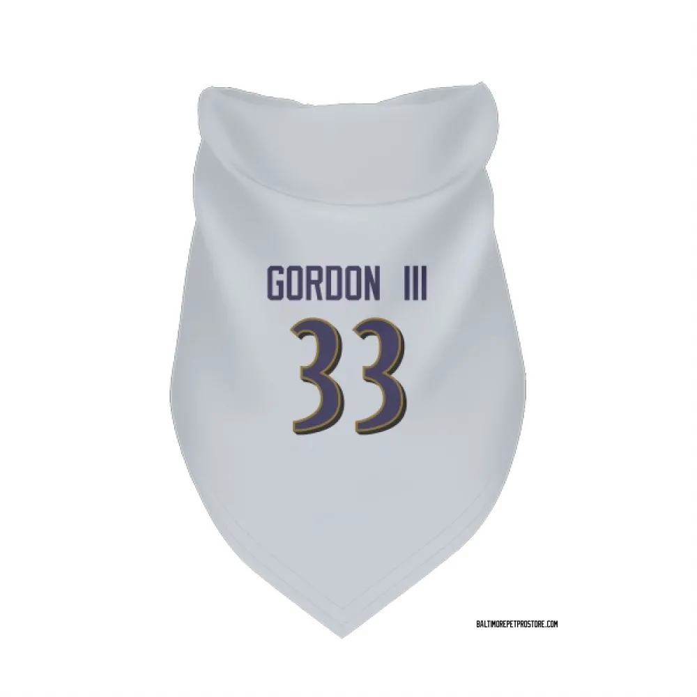 Baltimore Ravens Melvin Gordon III White Pet Bandana for Dog & Cat