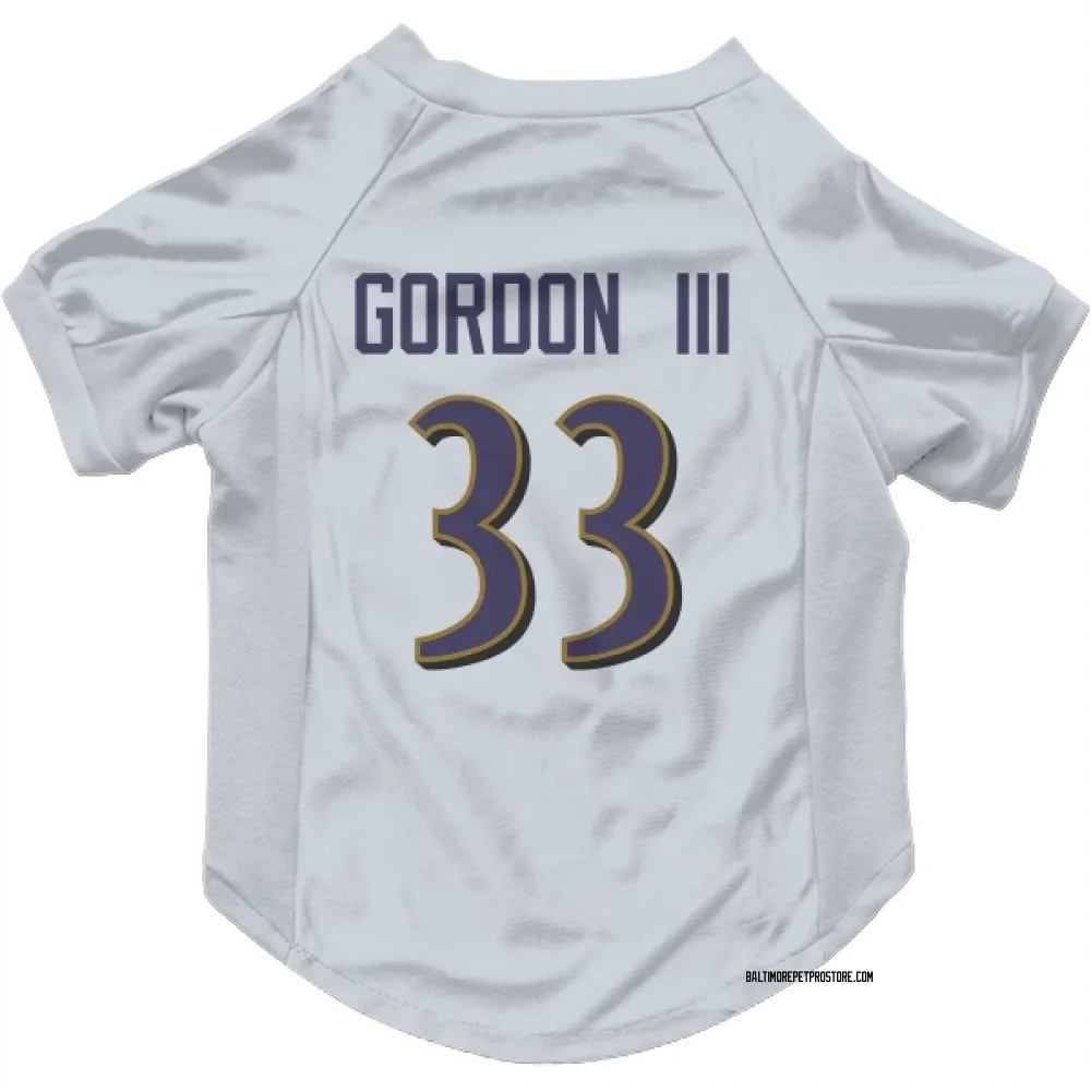 Baltimore Ravens Melvin Gordon III White Pet Jersey for Dog & Cat