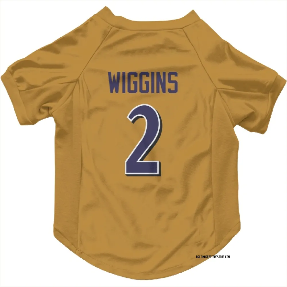 Baltimore Ravens Nate Wiggins Gold Pet Jersey for Dog & Cat