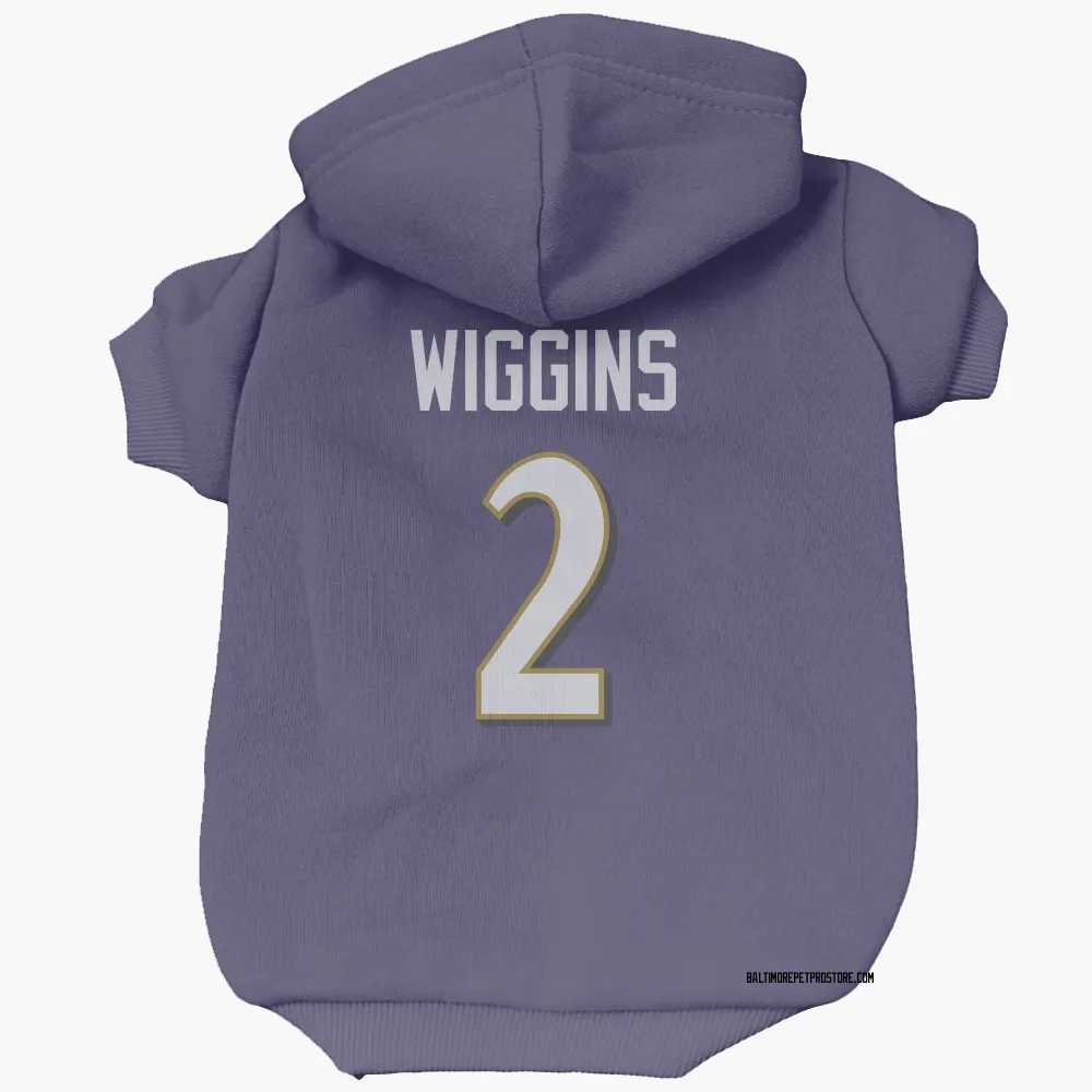Baltimore Ravens Nate Wiggins Purple Pet Hoodie for Dog & Cat