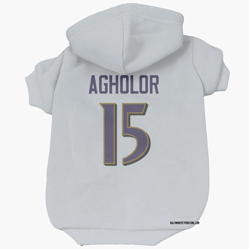 Baltimore Ravens Nelson Agholor White Pet Hoodie for Dog & Cat