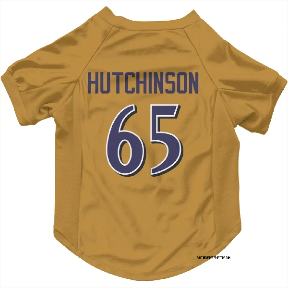 Baltimore Ravens Ozzie Hutchinson Gold Pet Jersey for Dog & Cat