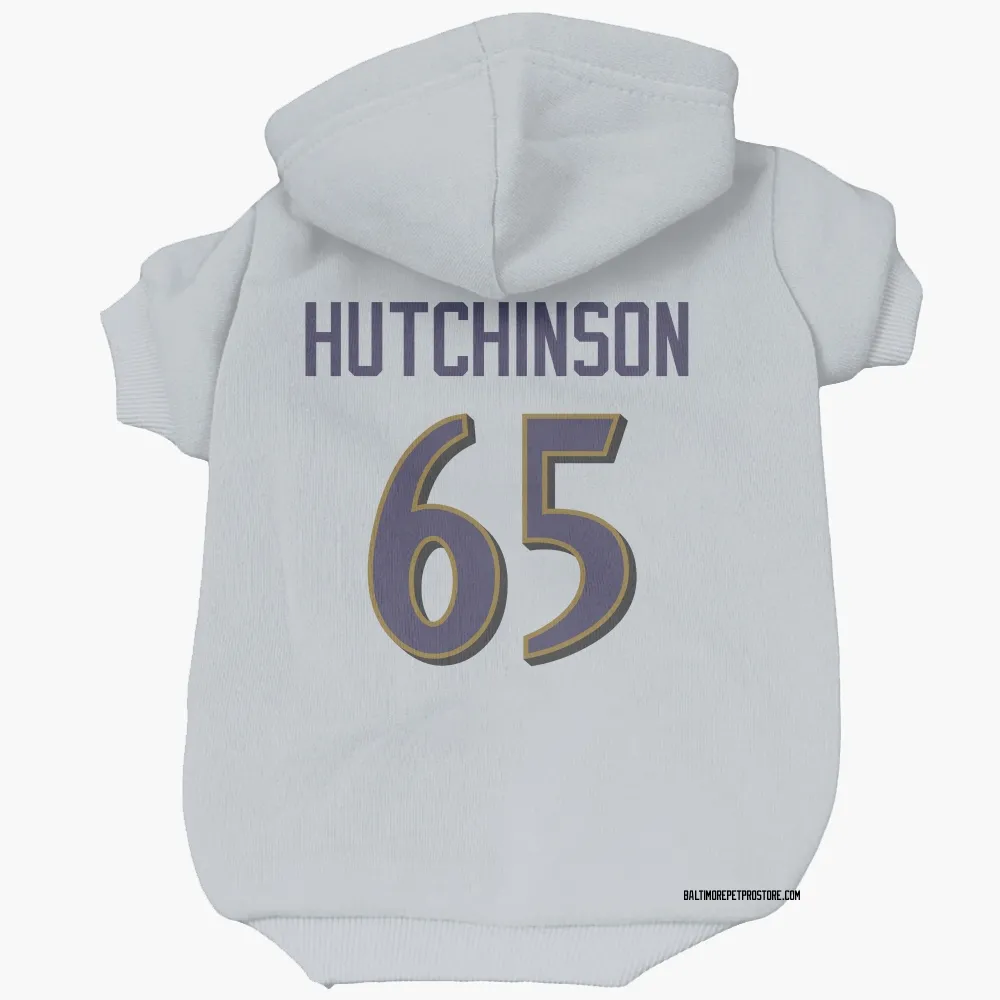Baltimore Ravens Ozzie Hutchinson White Pet Hoodie for Dog & Cat